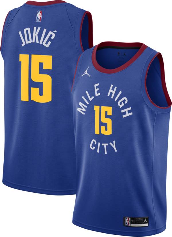 Jordan Men's Denver Nuggets Nikola Jokic #15 Blue 2020-21 Dri-FIT Statement Swingman Jersey