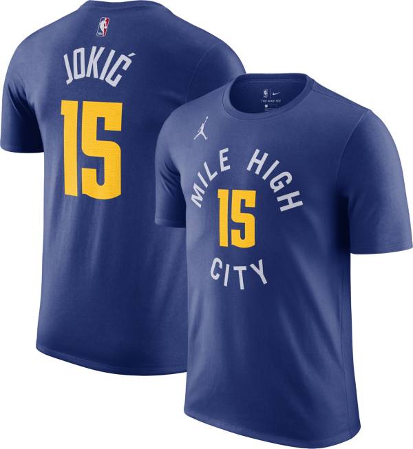 Jordan Men's Denver Nuggets Nikola Jokic #15 Blue Statement T-Shirt