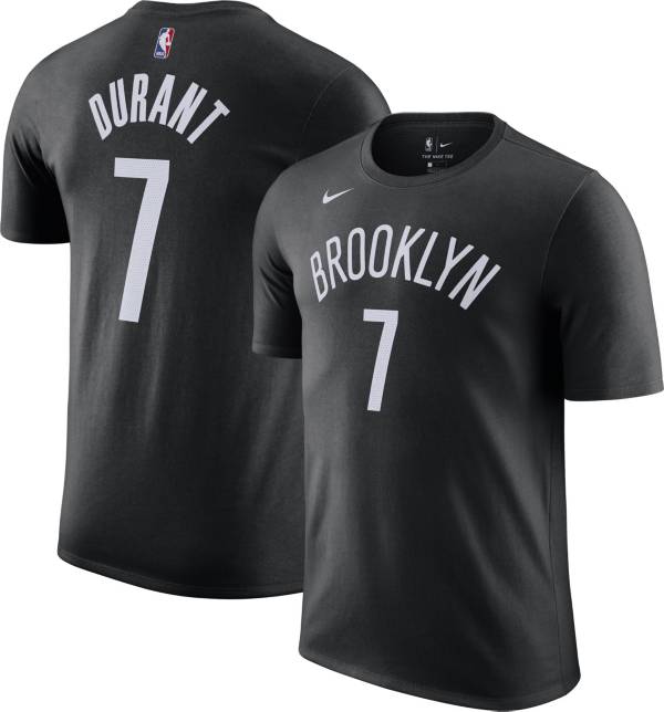 Nike Men's Brooklyn Nets Kevin Durant #7 Cotton Black T-Shirt