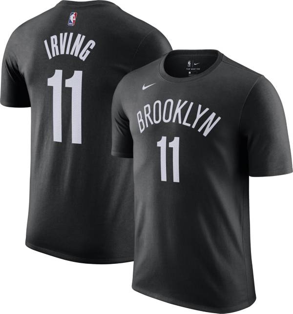 Nike Men's Brooklyn Nets Kyrie Irving #11 Cotton Black T-Shirt