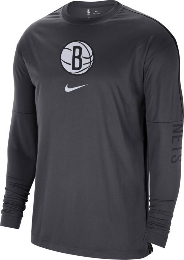 Nike Men's Brooklyn Nets Black Dri-FIT Long Sleeve Shooting Shirt