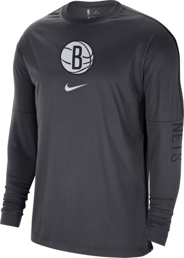 Nike Men's Brooklyn Nets Black Dri-FIT Long Sleeve Shooting Shirt product image