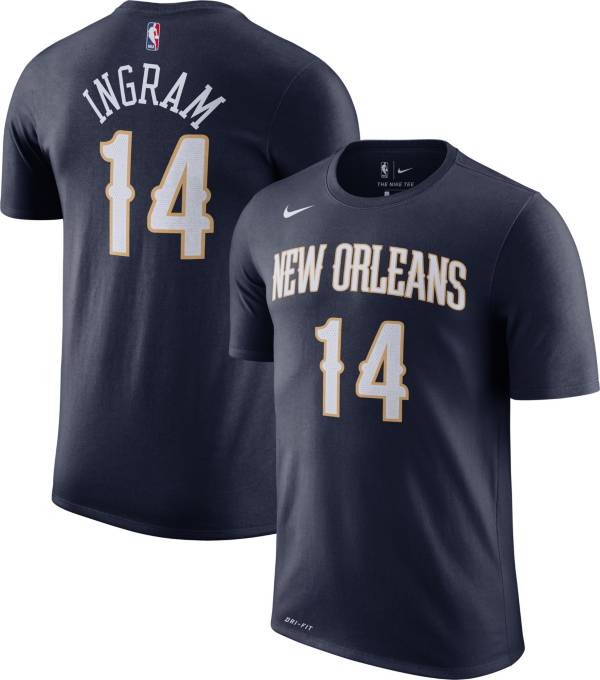 Nike Men's New Orleans Pelicans Brandon Ingram #14 Dri-FIT Navy Icon T-Shirt