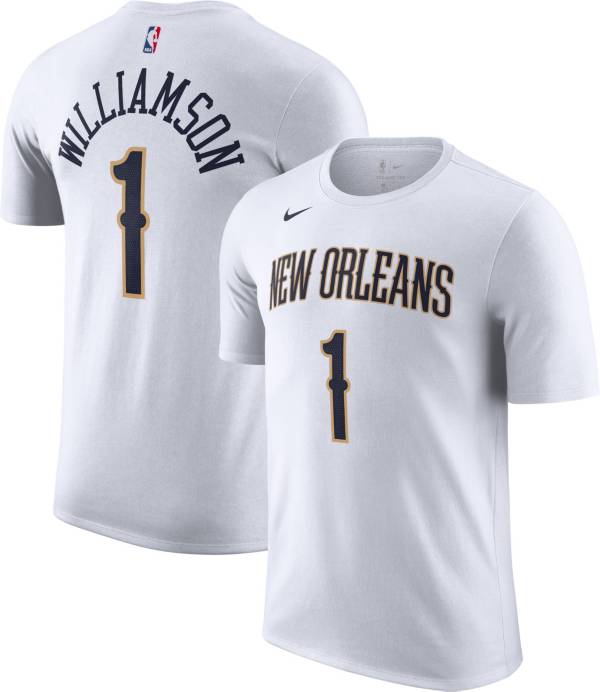 Nike Men's New Orleans Pelicans Zion Williamson #1 Dri-FIT White T-Shirt