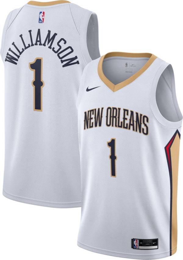 Nike Men's New Orleans Pelicans Zion Williamson #1  White Dri-FIT Swingman Jersey product image