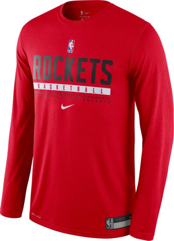 Nike Men's Houston Rockets Dri-FIT Practice Long Sleeve Shirt