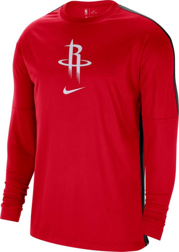 Nike Men's Houston Rockets Red Dri-FIT Long Sleeve Shooting Shirt
