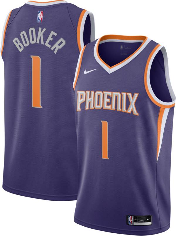 Nike Men's Phoenix Suns Devin Booker #1 Purple Dri-FIT Icon Jersey
