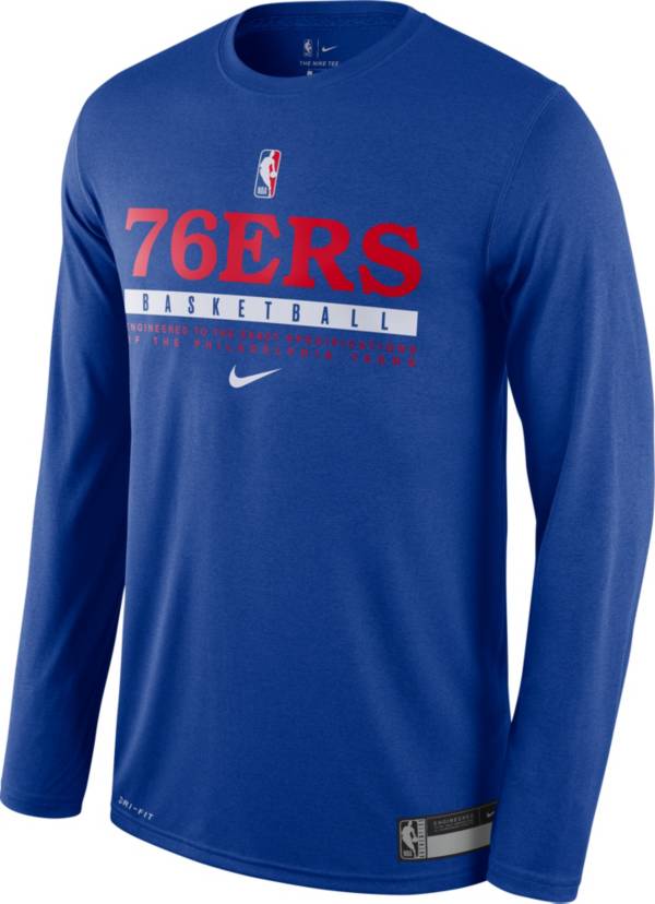 Nike Men's Philadelphia 76ers Dri-FIT Practice Long Sleeve Shirt