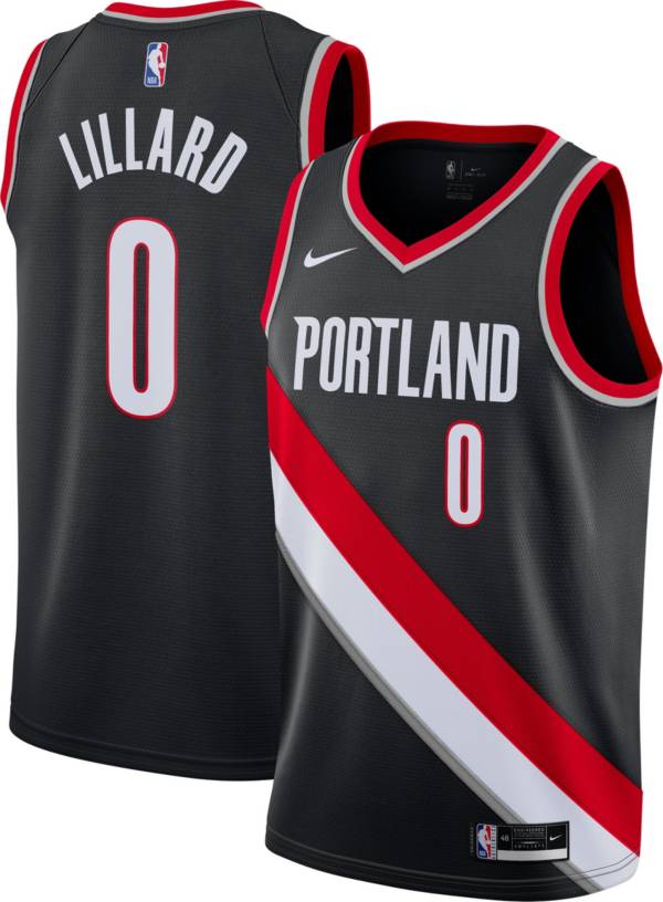 Nike Men's Portland Trail Blazers Damian Lillard #0 Black Icon Jersey