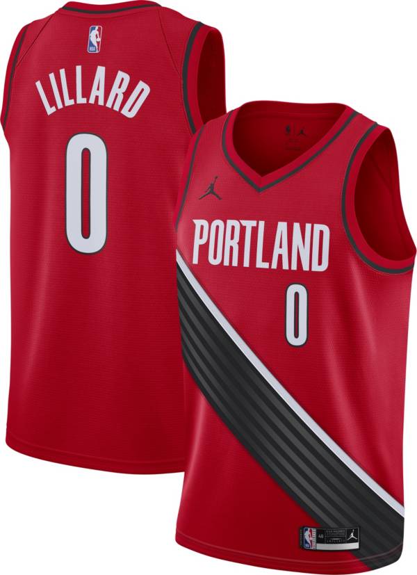 Jordan Men's Portland Trail Blazers Damian Lillard #0 Red 2020-21 Dri-FIT Statement Swingman Jersey