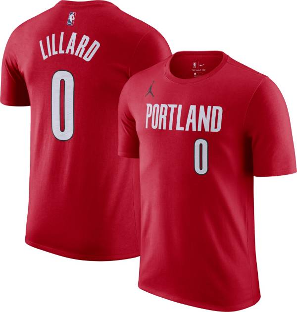 Jordan Men's Portland Trail Blazers Damian Lillard #0 Red Statement T-Shirt