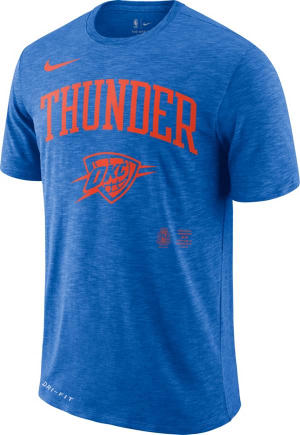 Nike Men's Oklahoma City Thunder Dri-FIT Arch Wordmark Slub T-Shirt