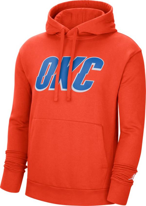 Jordan Men's Oklahoma City Thunder Orange Statement Pullover Hoodie