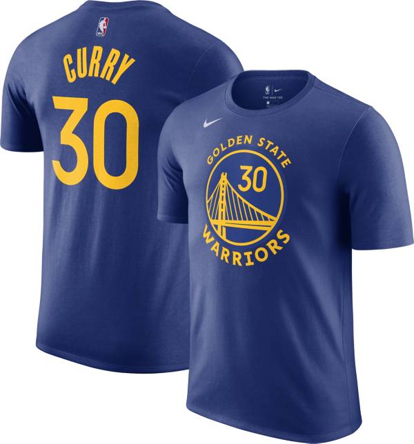 Nike Men's Golden State Warriors Steph Curry #30 Blue Cotton T-Shirt
