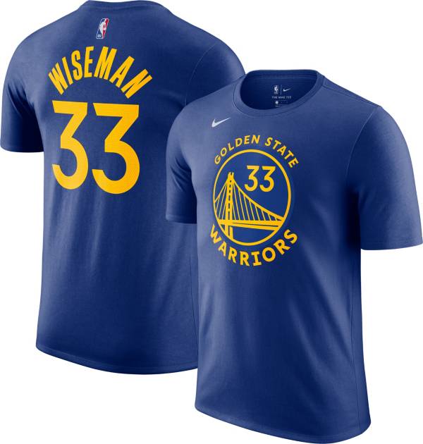Nike Men's Golden State Warriors James Wiseman Blue Cotton T-Shirt