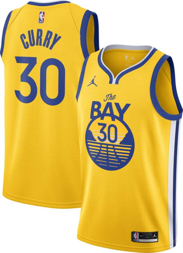 Jordan Men's Golden State Warriors Steph Curry #30 Gold 2020-21 Dri-FIT Statement Swingman Jersey product image