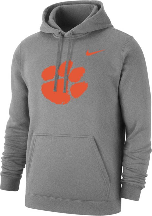Nike Men's Clemson Tigers Logo Grey Pullover Hoodie