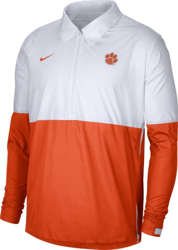 Nike Men's Clemson Tigers White/Orange Lightweight Football Coach's Jacket