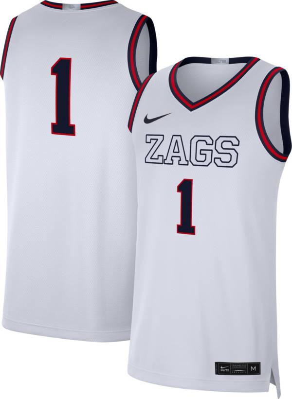 Nike Men's Gonzaga Bulldogs #1 Classic Limited Basketball White Jersey