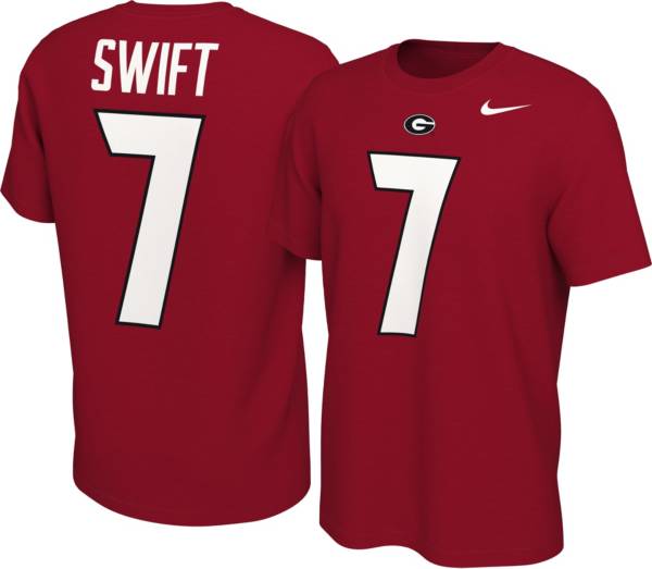 Nike Men's D'Andre Swift Georgia Bulldogs #7 Red College Alumni Core T-Shirt
