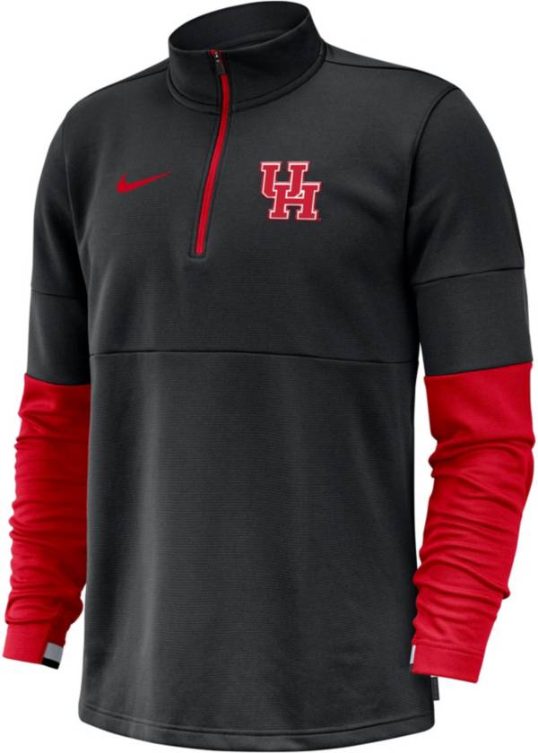 Nike Men's Houston Cougars Coaches Half-Zip Black Shirt