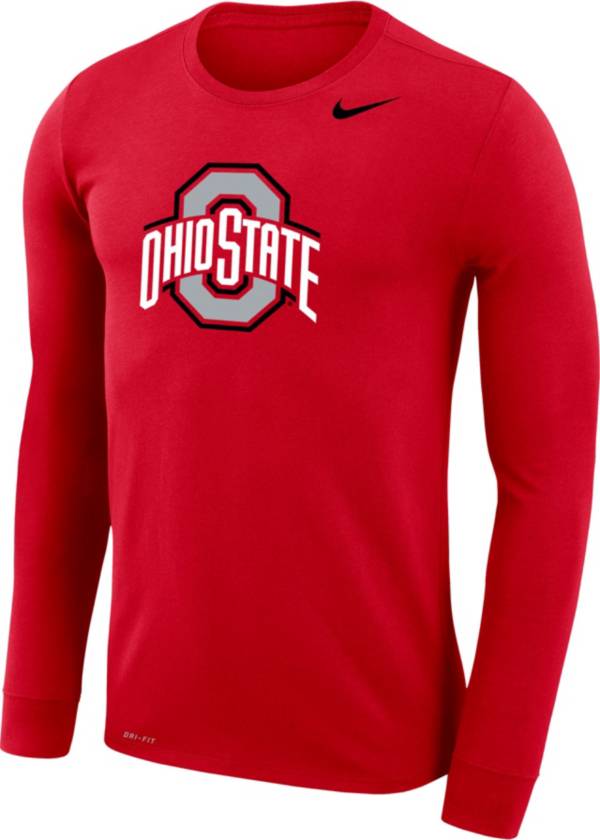 Nike Men's Ohio State Buckeyes Scarlet Dri-FIT Legend Long Sleeve T-Shirt