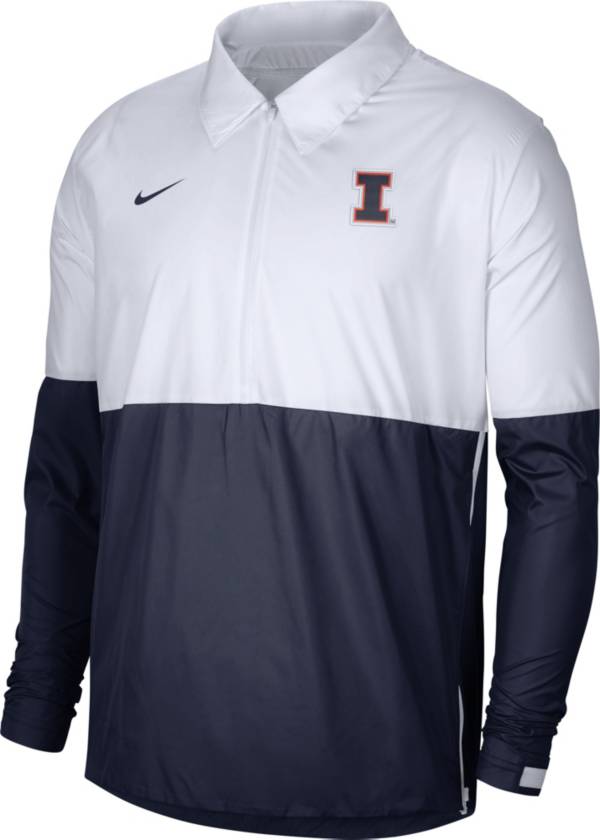 Nike Men's Illinois Fighting Illini White/Blue Lightweight Football Coach's Jacket