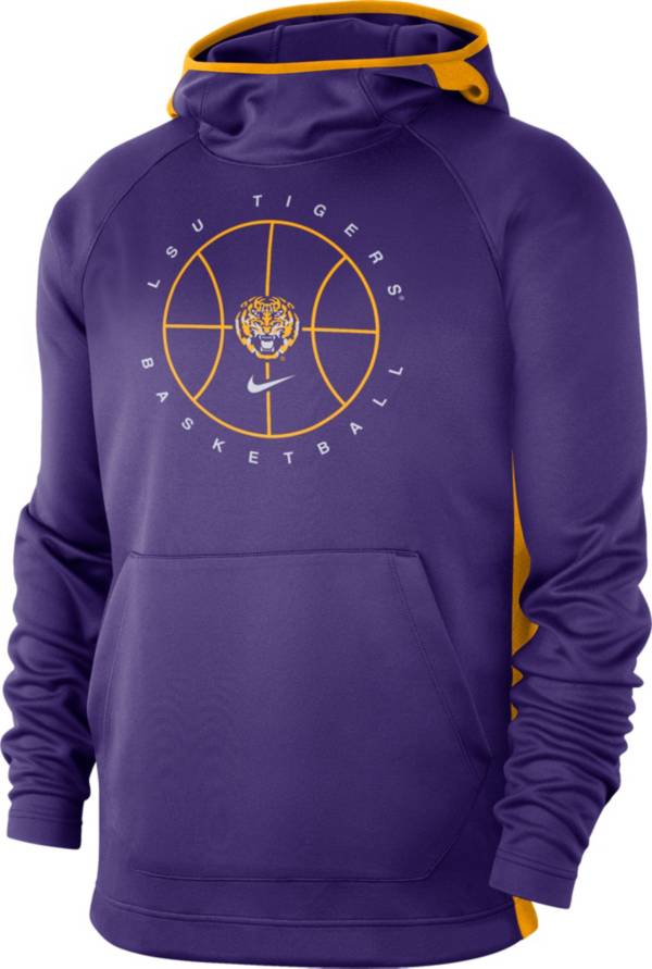 Nike Men's LSU Tigers Purple Spotlight Basketball Pullover Hoodie