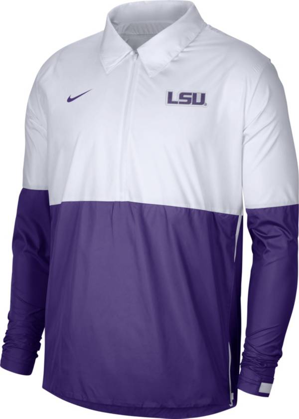 Nike Men's LSU Tigers White/Purple Lightweight Football Coach's Jacket