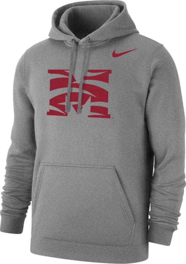 Nike Men's Morehouse College Maroon Tigers Grey Club Pullover Fleece Hoodie