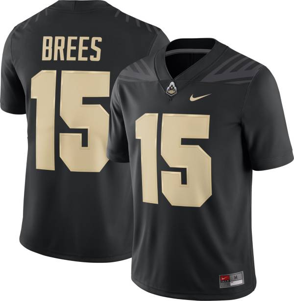 Nike Men's Drew Brees Purdue Boilermakers #15 Dri-FIT Game Football Black Jersey product image