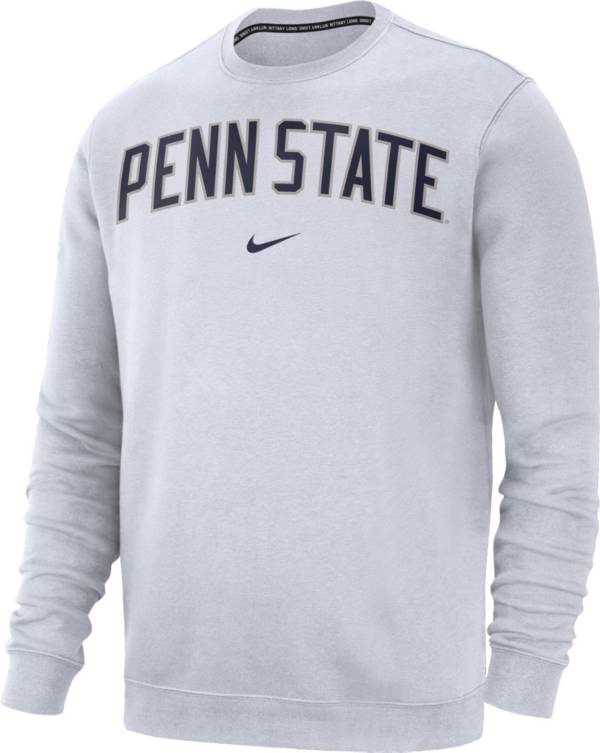 Nike Men's Penn State Nittany Lions Club Fleece Crew Neck White Sweatshirt