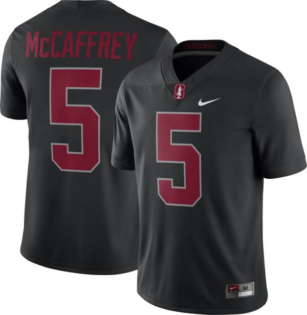 Nike Men's Christian McCaffrey Stanford Cardinal #5 Dri-FIT Game Football Black Jersey