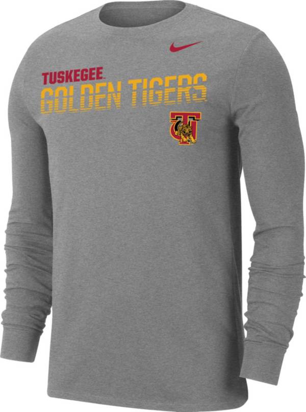 Nike Men's Tuskegee Golden Tigers Grey Dri-FIT Cotton Long Sleeve T-Shirt