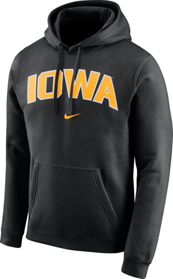 Nike Men's Iowa Hawkeyes Club Arch Pullover Fleece Black Hoodie product image