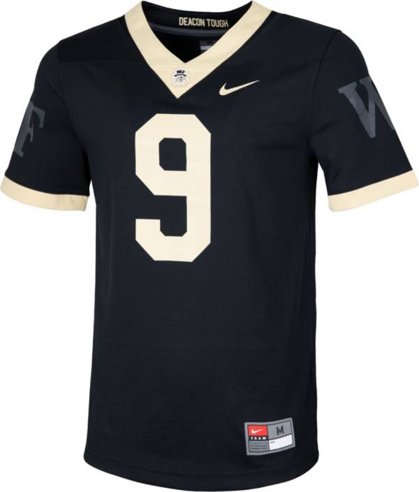 Nike Men's Wake Forest Demon Deacons Black Game Football Jersey