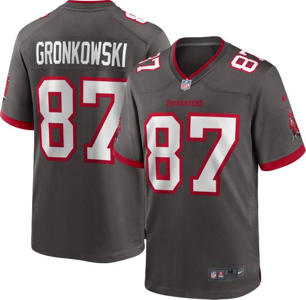 Nike Men's Tampa Bay Buccaneers Rob Gronkowski #87 Pewter Game Jersey
