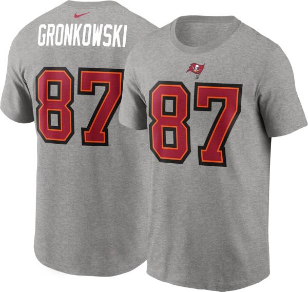 Nike Men's Tampa Bay Buccaneers Rob Gronkowski #87 Grey Logo T-Shirt