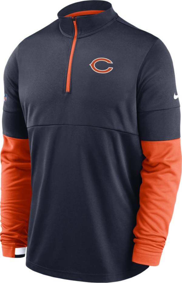 Nike Men's Chicago Bears Sideline Coach Performance Navy Half-Zip Pullover