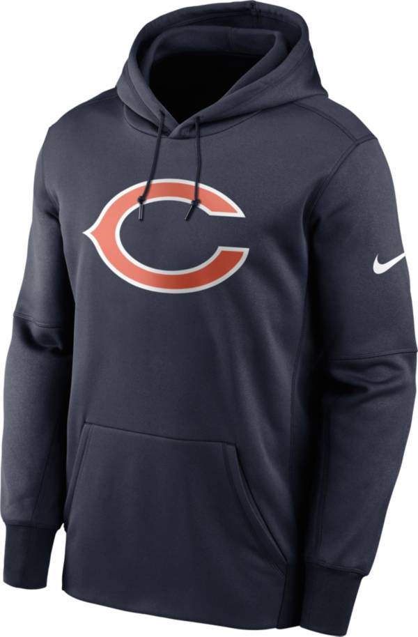 Nike Men's Chicago Bears Sideline Therma-FIT Navy Pullover Hoodie
