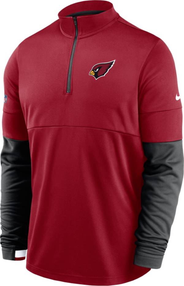 Nike Men's Arizona Cardinals Sideline Coach Performance Red Half-Zip Pullover