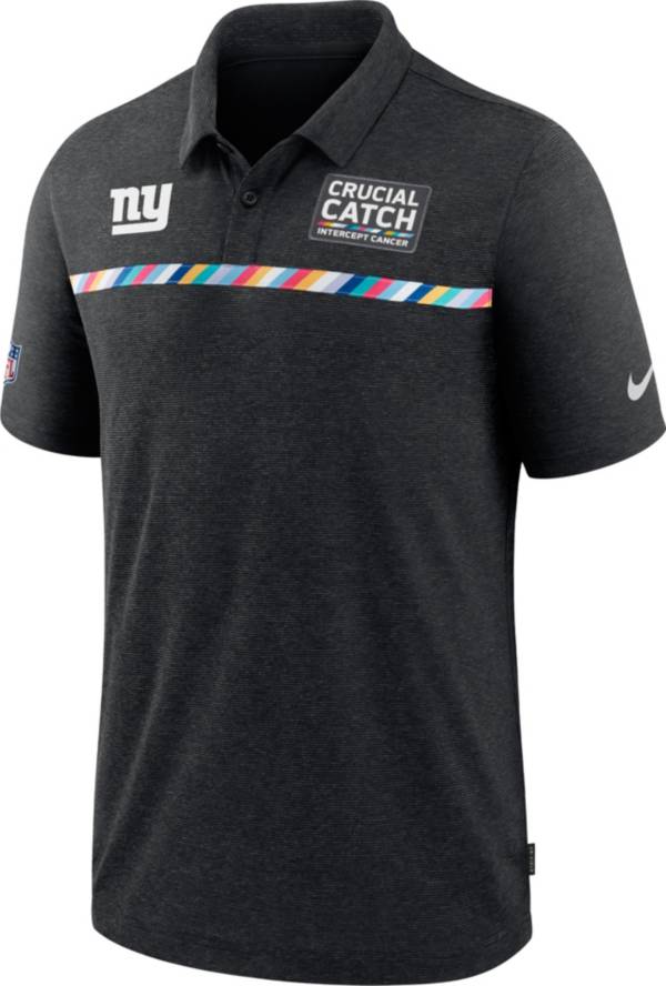 Nike Men's New York Giants Crucial Catch Logo Black Polo