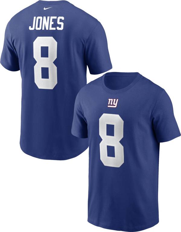 Nike Men's New York Giants Daniel Jones #8 Rush Blue T-Shirt