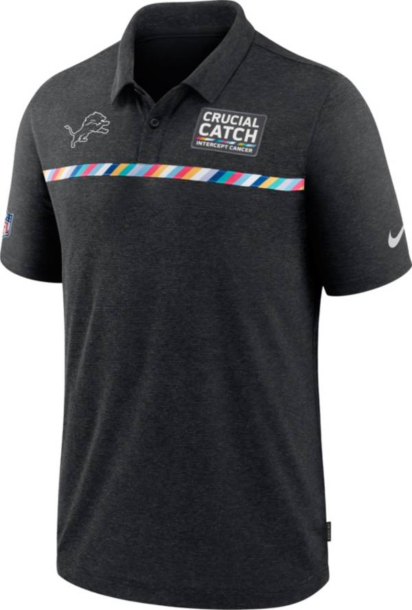 Nike Men's Detroit Lions Crucial Catch Logo Black Polo