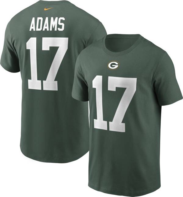 NWT New Adams #17 Green Bay Green Custom Football T-Shirt Jersey No Logos Mens