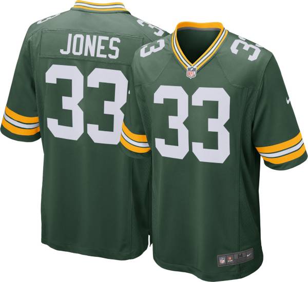 Nike Men's Green Bay Packers Aaron Jones #33 Green Game Jersey