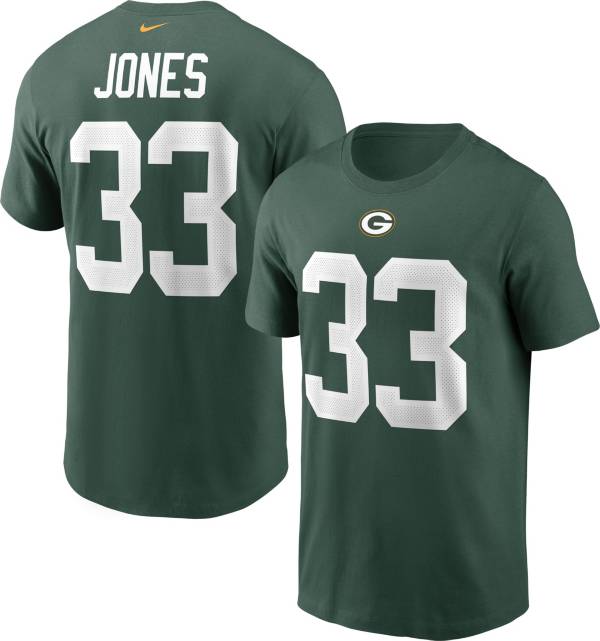 Nike Men's Green Bay Packers Aaron Jones #33 Legend Green T-Shirt