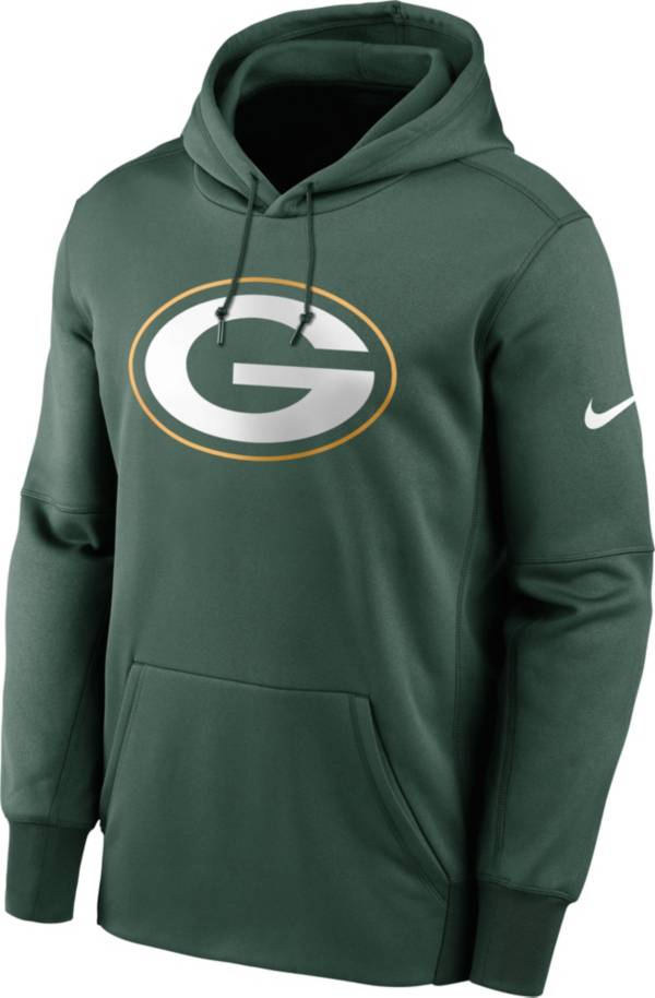 Nike Men's Green Bay Packers Sideline Therma-FIT Green Pullover Hoodie