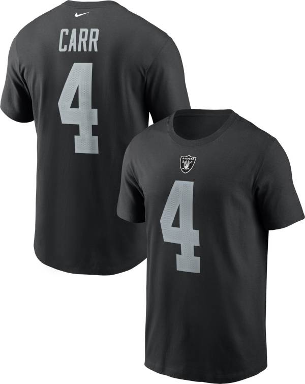 Nike Men's Las Vegas Raiders Derek Carr #4 Black T-Shirt